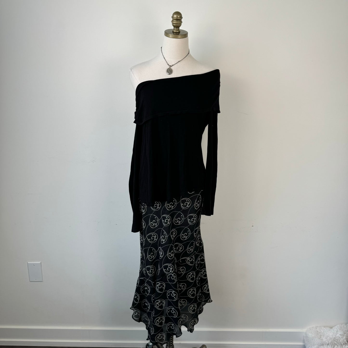 Off The Shoulder Slinky Long Sleeve Top
