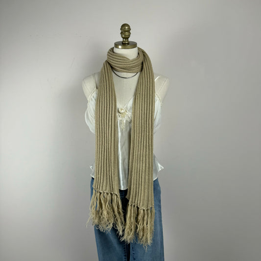 Beige Knit Scarf