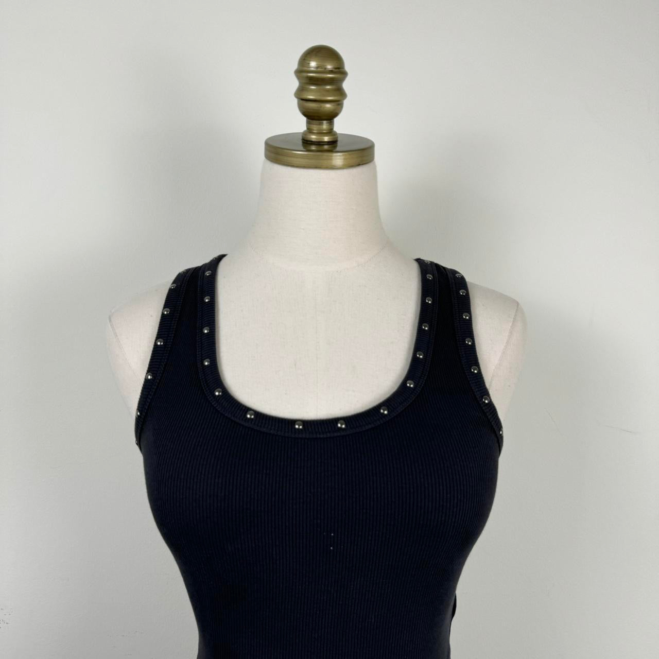 Grey Studded Knit Tank