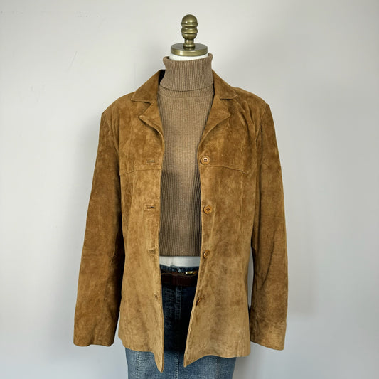 Vintage Suede Tan Leather Jacket