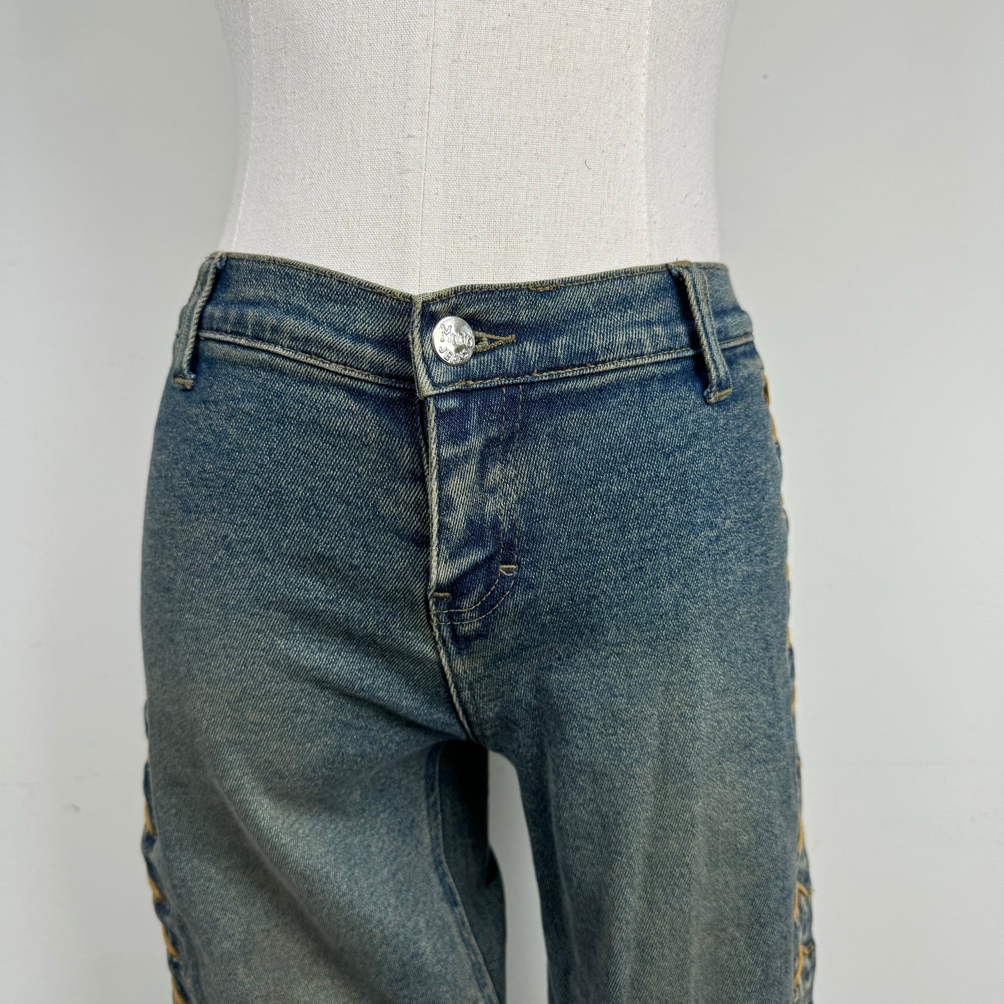 Mudd Jeans Low Rise Lace Up Bootcut Jeans