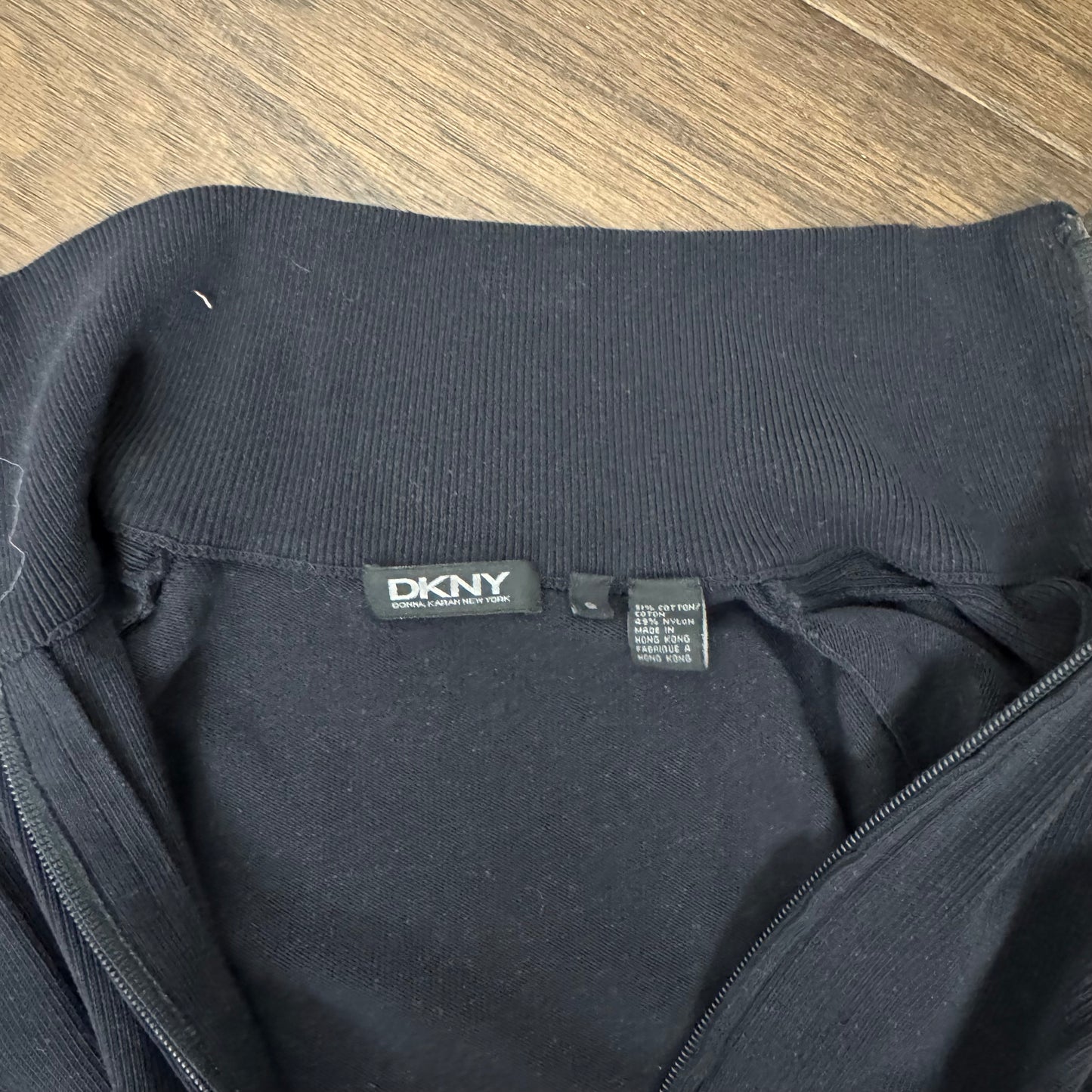 DKNY Black Turtleneck Zip Up Sweater