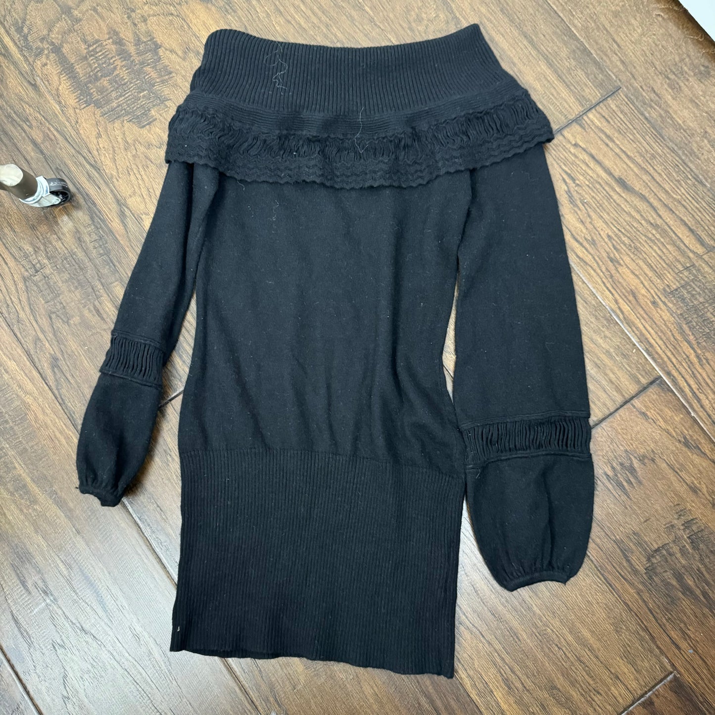 Black Off The Shoulder Long Sweater