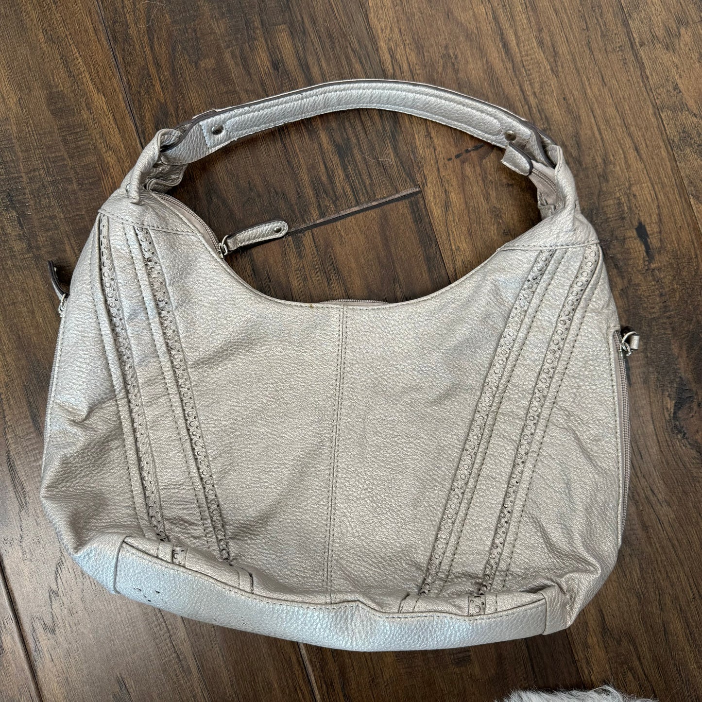 Vintage Metallic Leather Shoulder Bag