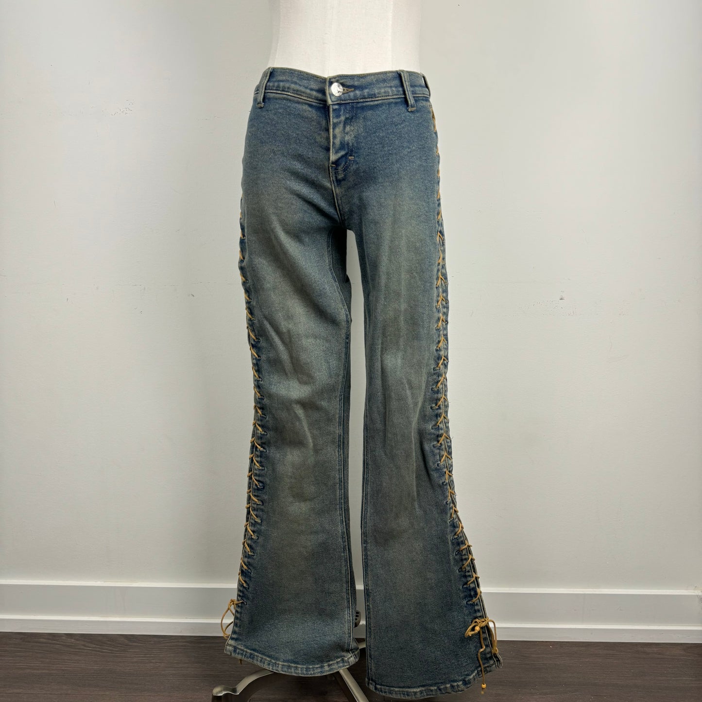 Mudd Jeans Low Rise Lace Up Bootcut Jeans