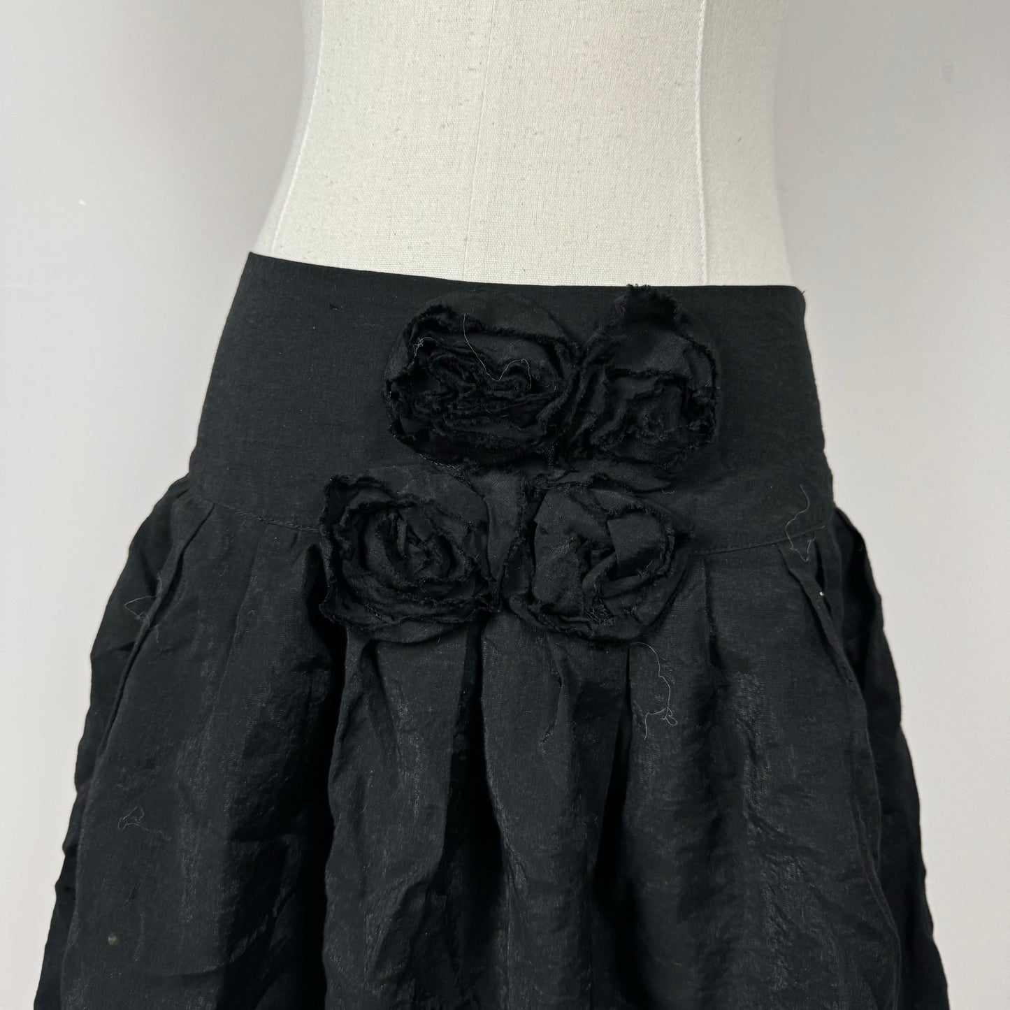 Black Bubble Hem Mini Skirt