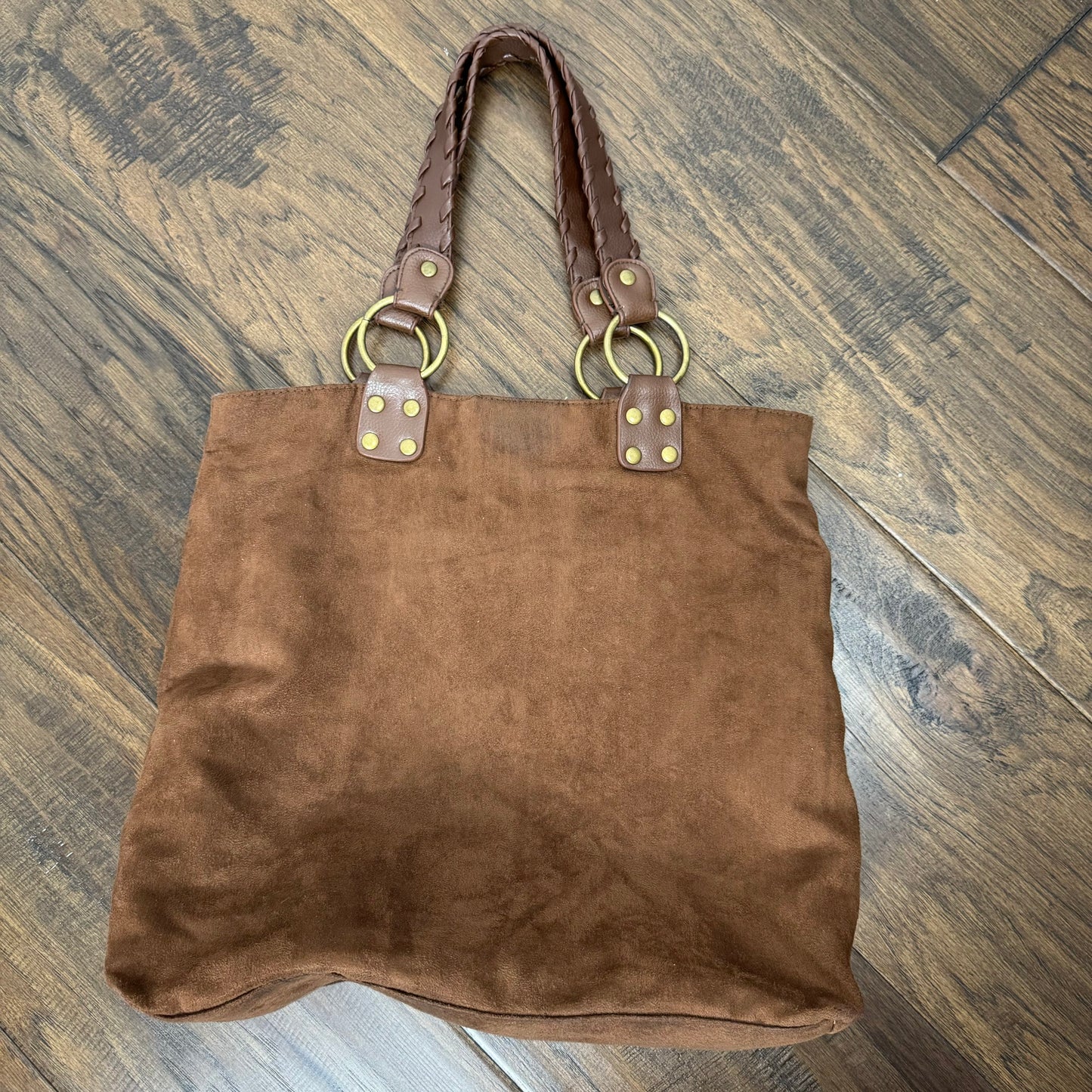 Brown Suede Tote Bag