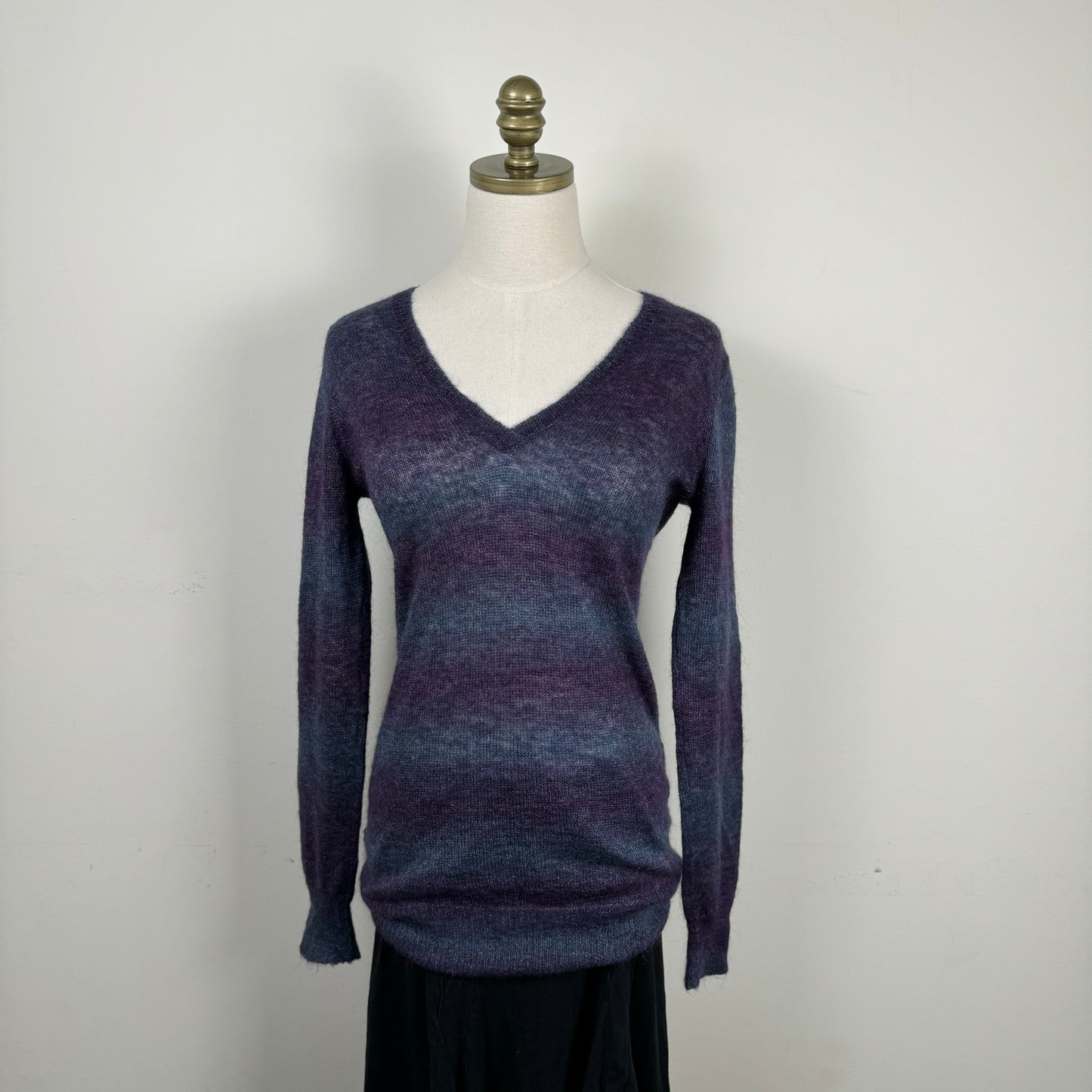 Purple Gradient Knit Mohair Blend Sweater