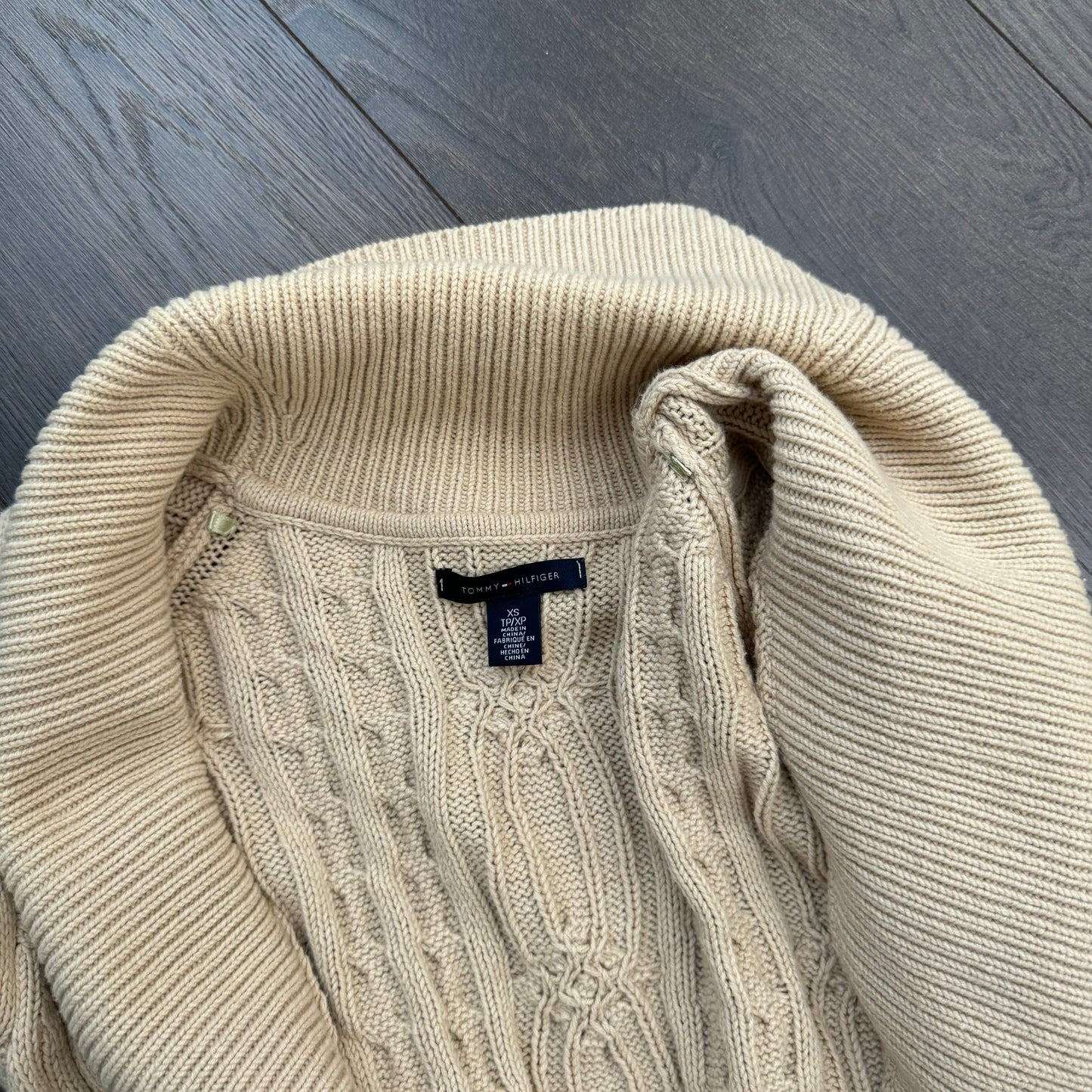 Tommy Cable Knit Tie Waist Maxi Cardigan
