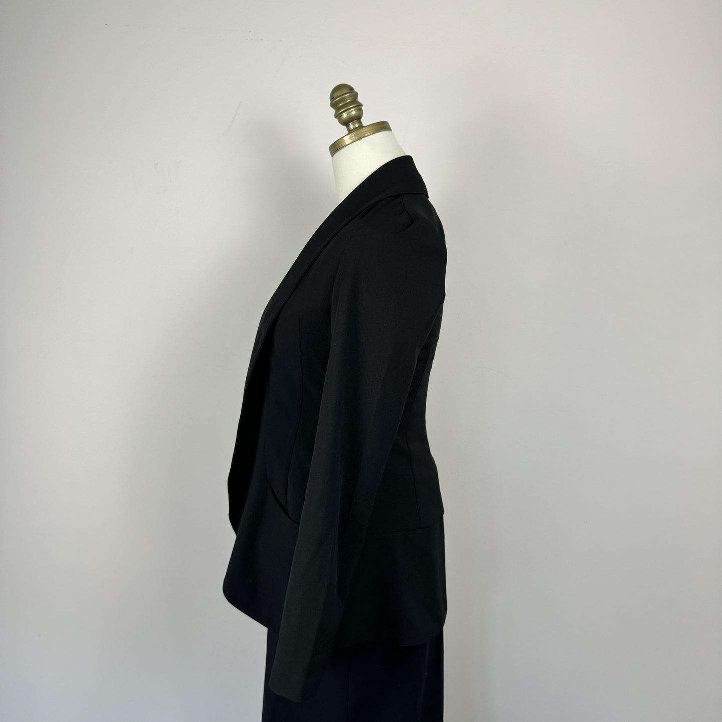 Black Fitted Open Front Blazer