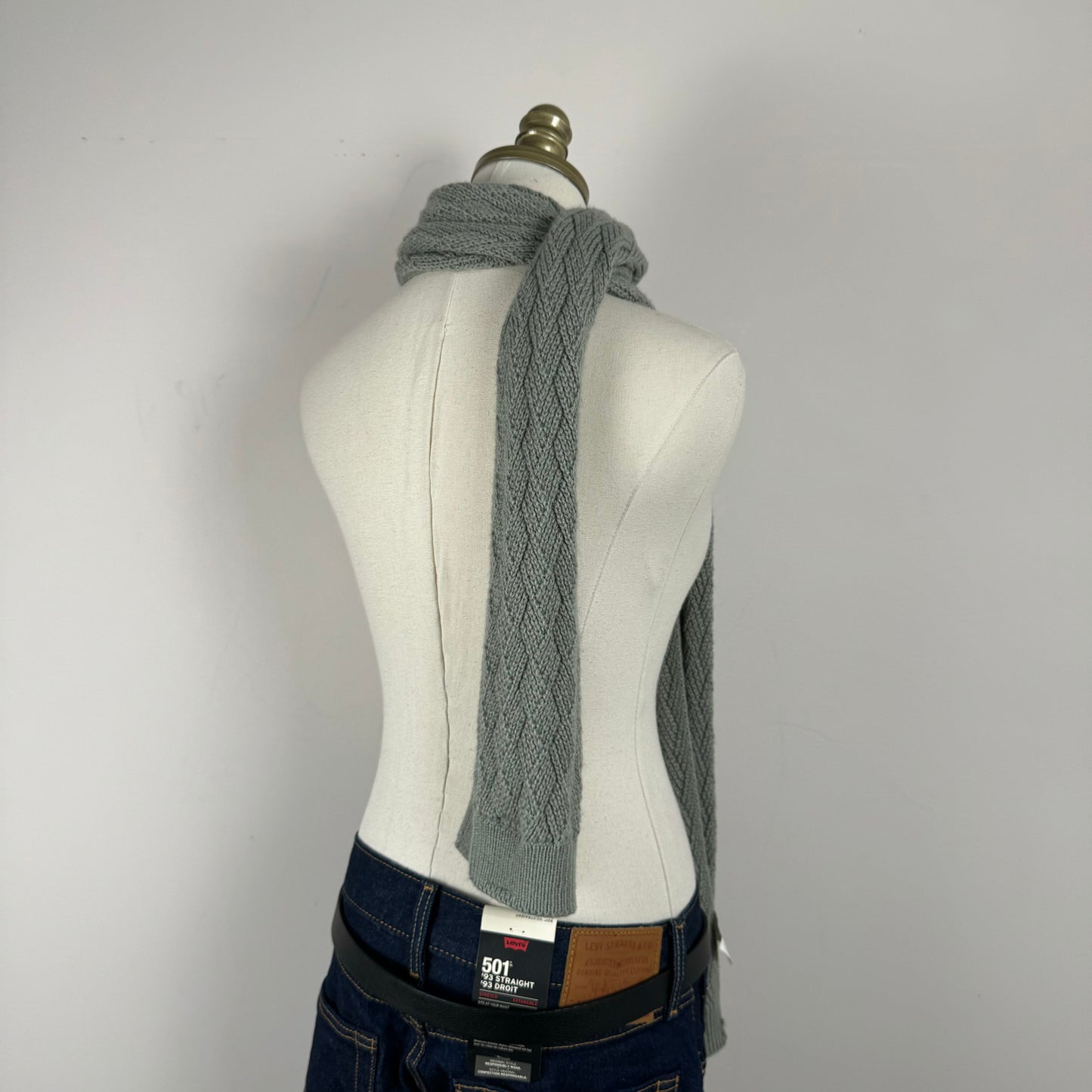 Grey Soft Knit Scarf