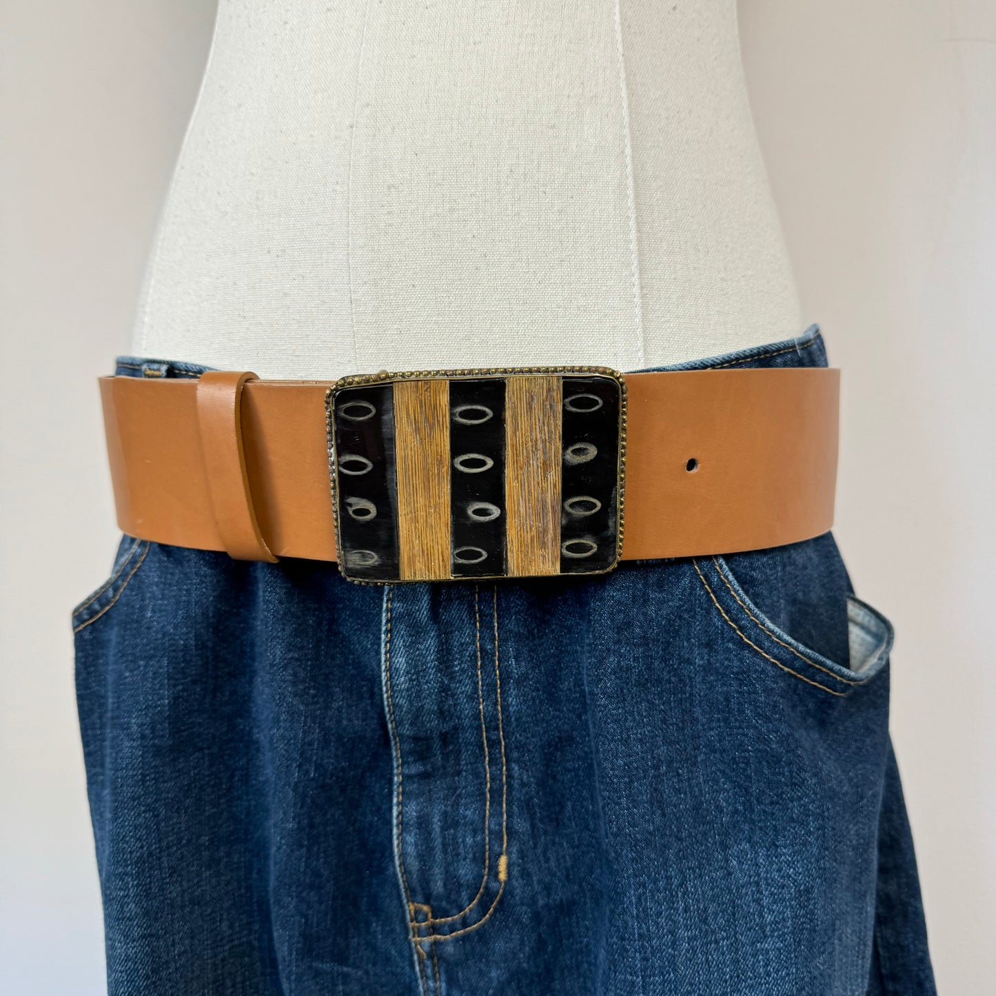 Tan Chunky Statement Belt