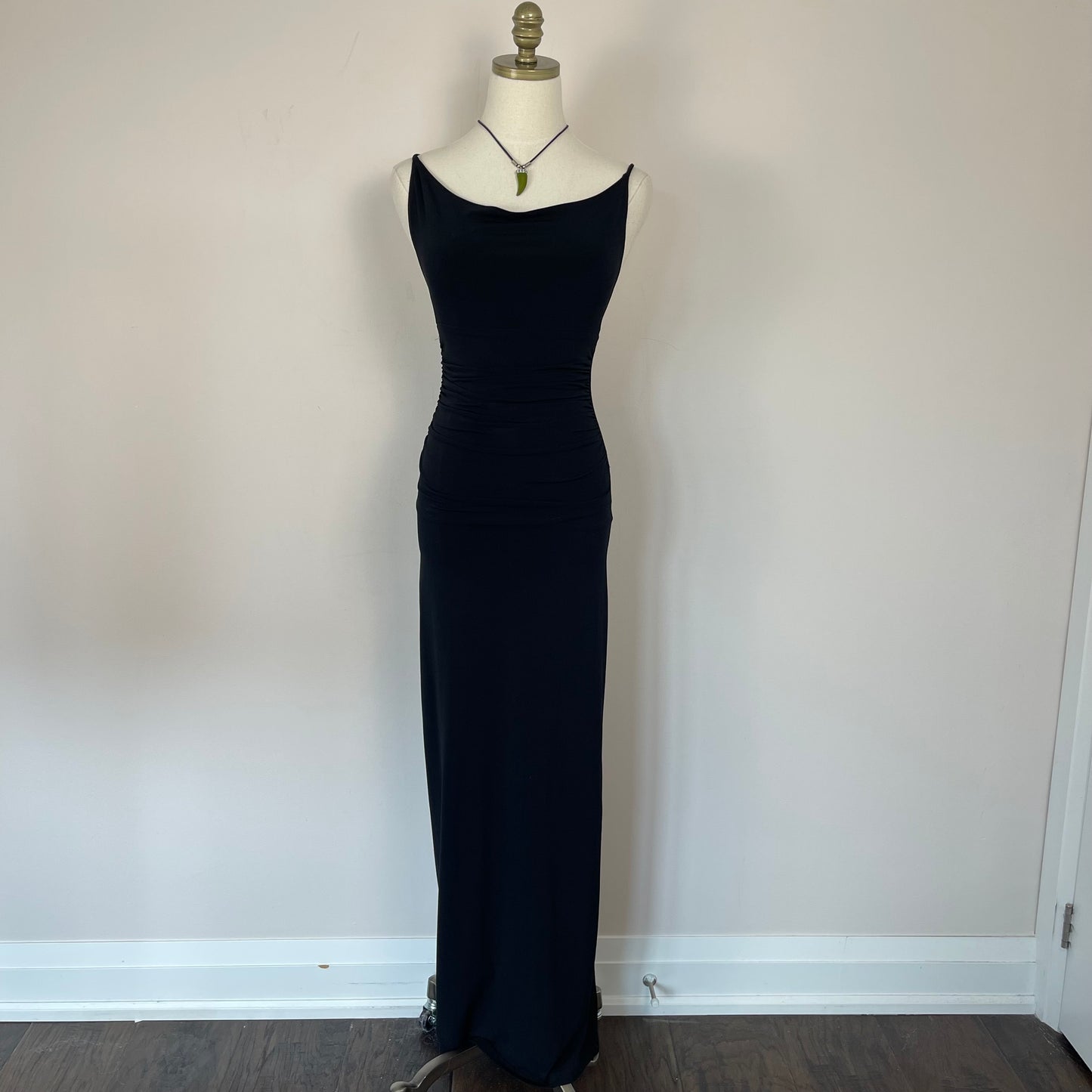 Vintage Black Column Maxi Dress