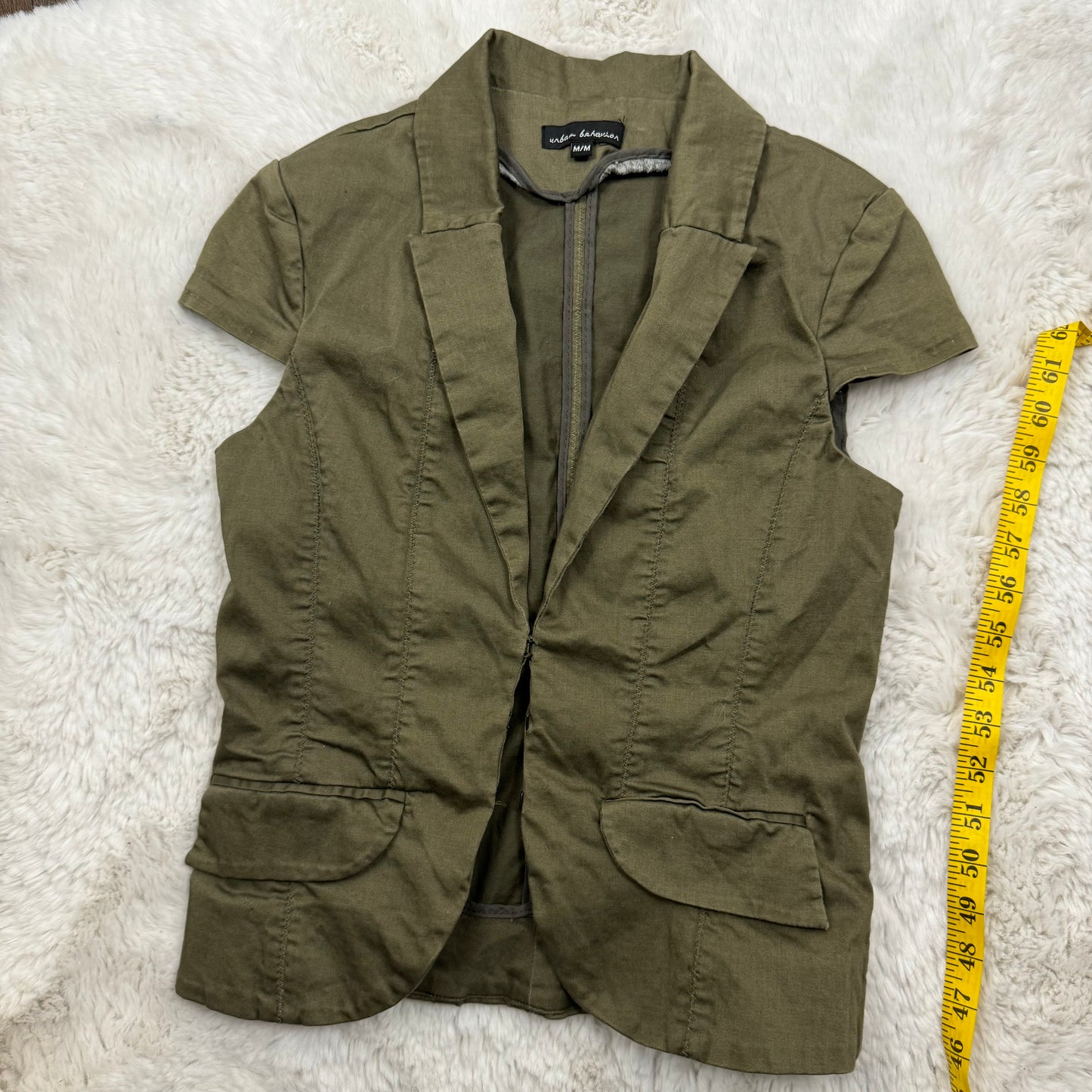 Olive Green Deep Neck Fitted Vest