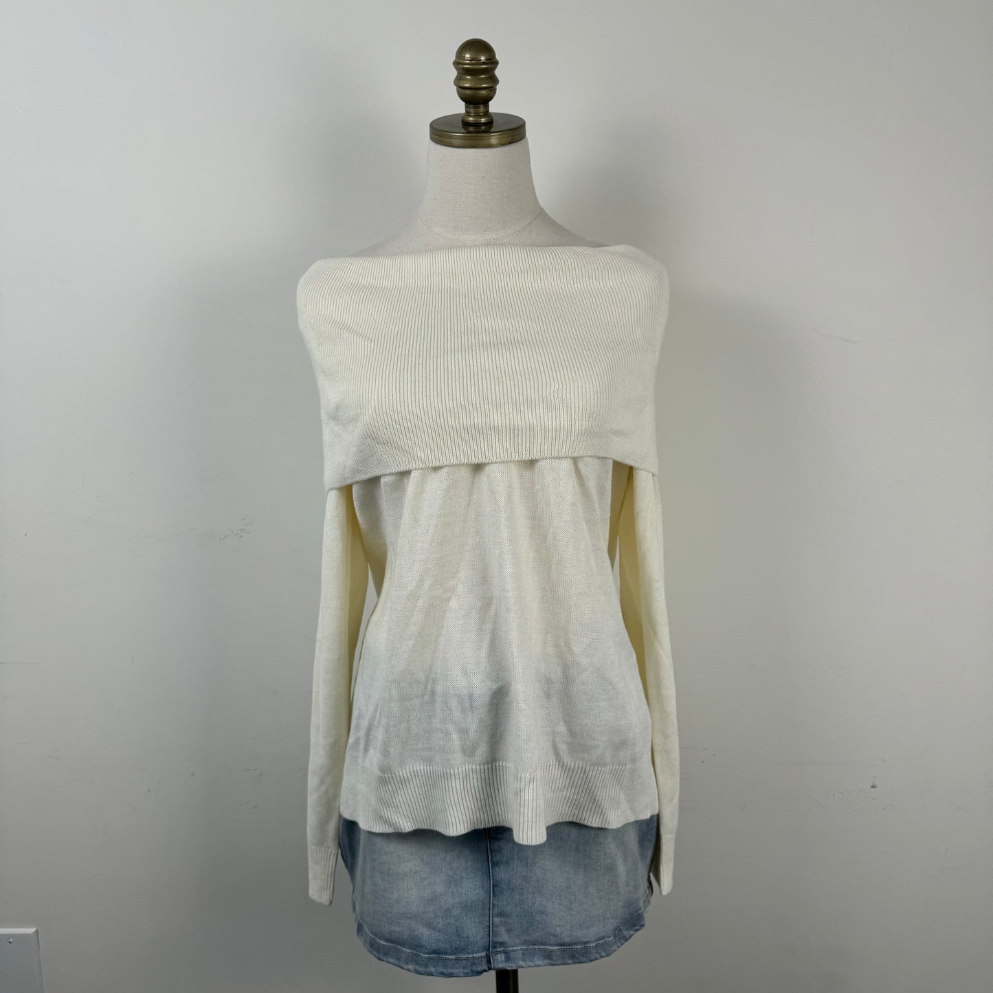 Cream Off Shoulder Sweater