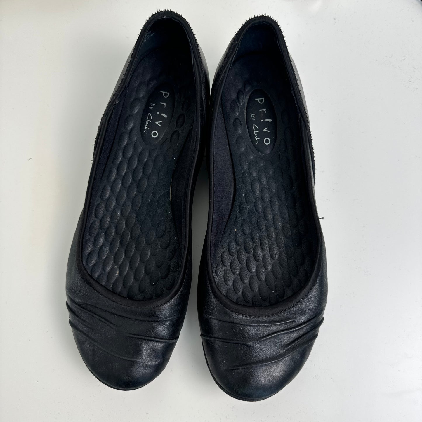 Black Leather Ballet Flats