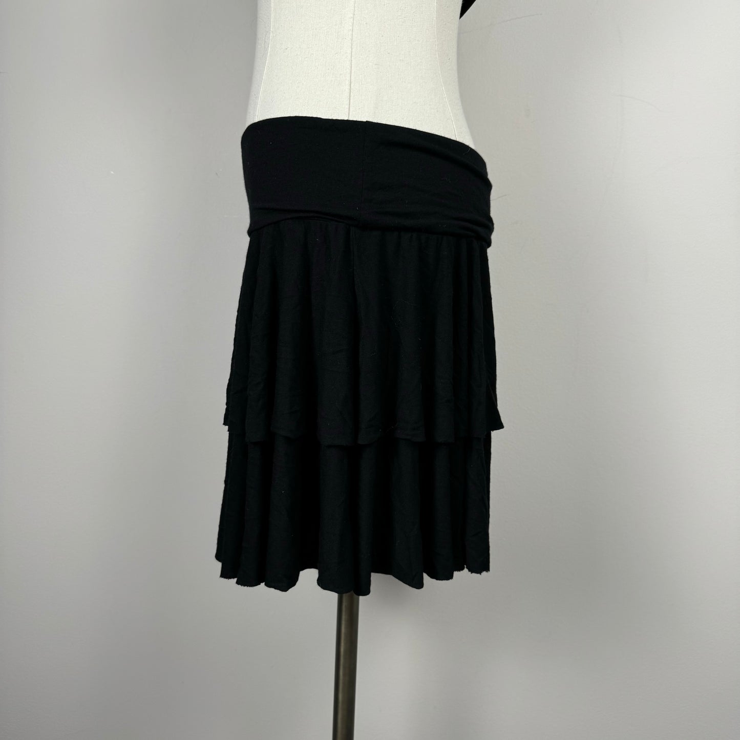 Black Ruffled Layered Mini Skirt