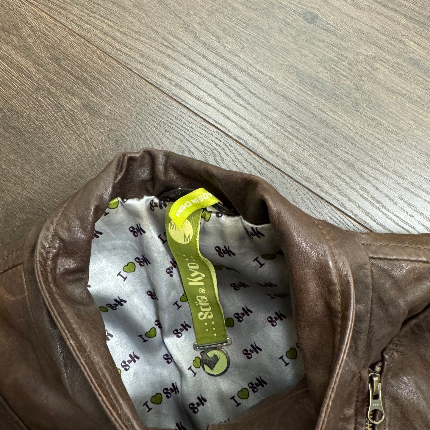 Brown Asymmetric Fitted Moto Genuine Leather Jacket