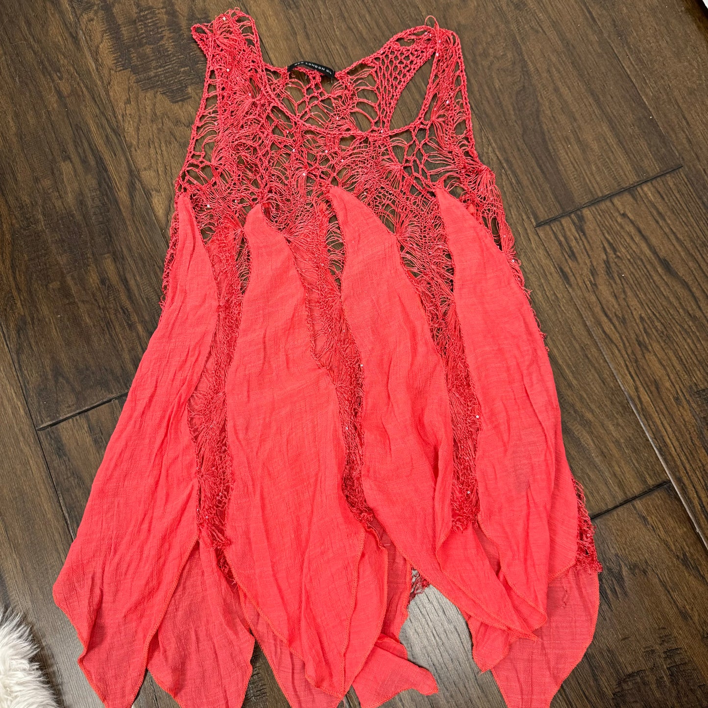 Open Knit Ruffled Flowy Top