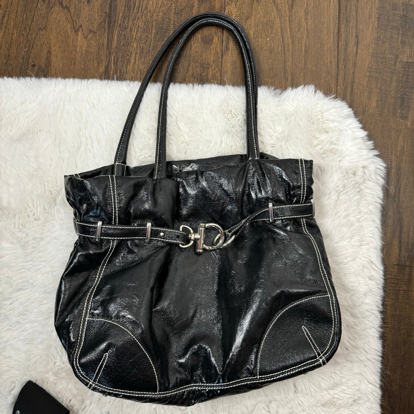 Black Silver Buckle Shoulder Bag