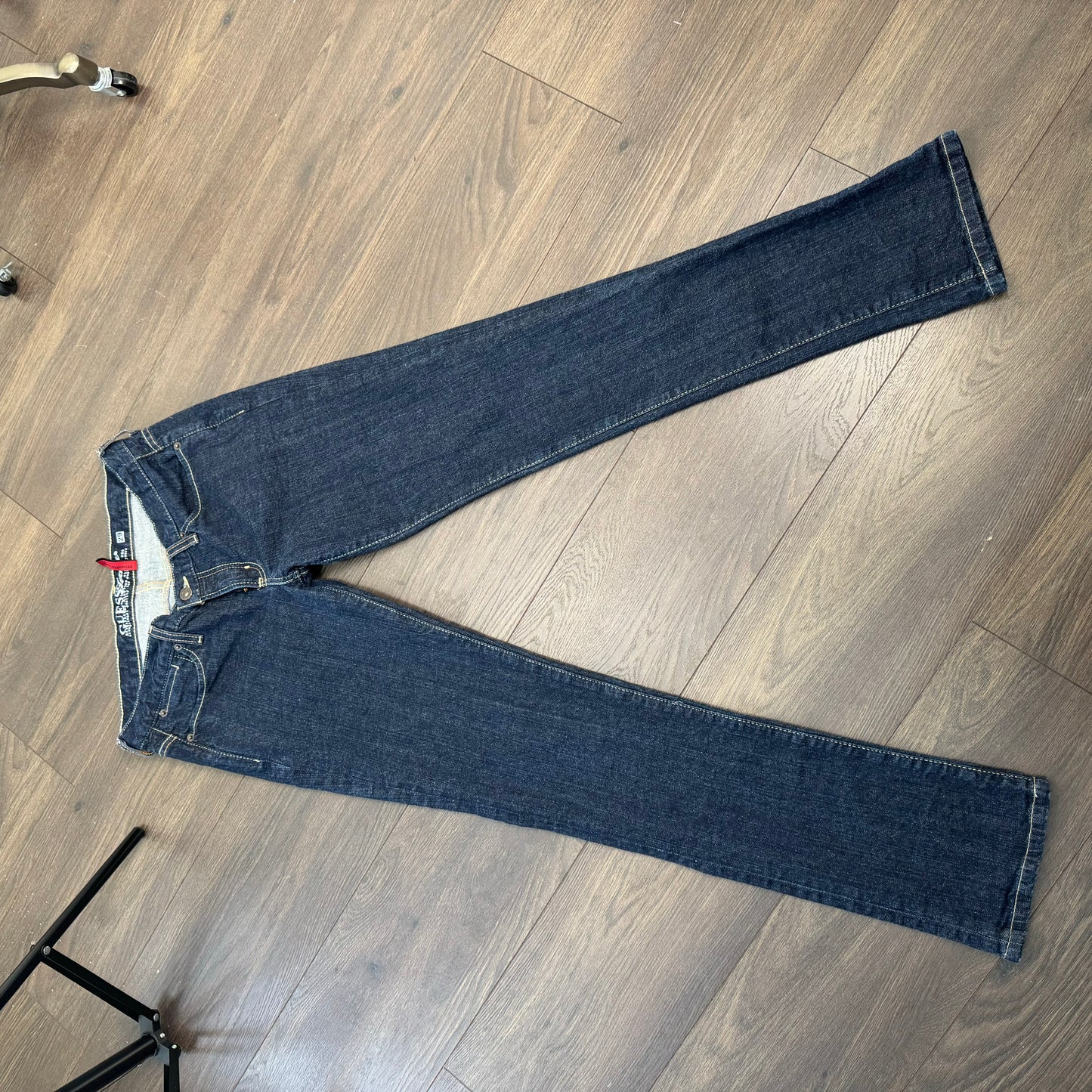 Guess Low Rise Dark Wash Straight Cut Jeans