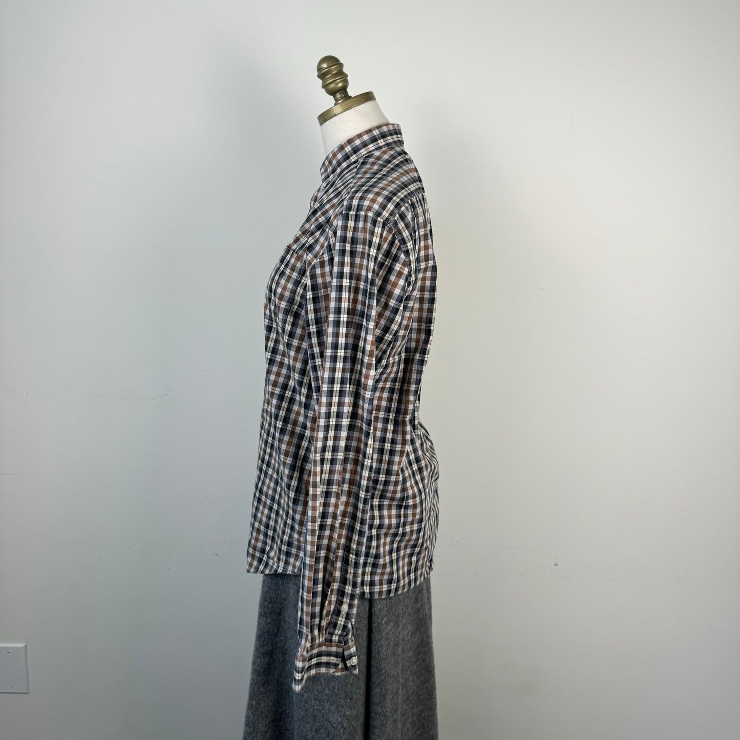 Brown Plaid Button Up Shirt