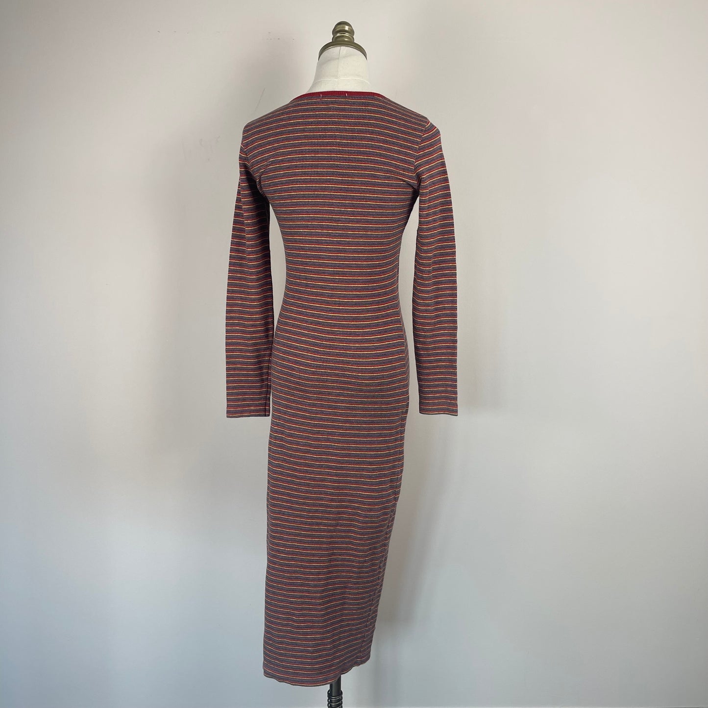Vintage Striped Knit Maxi Dress