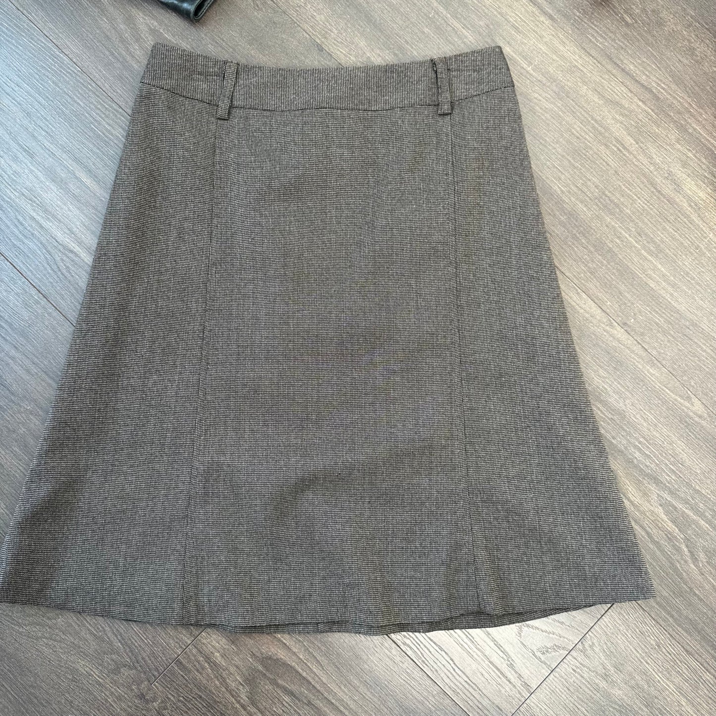 Light Brown Flared Hem Midi Skirt