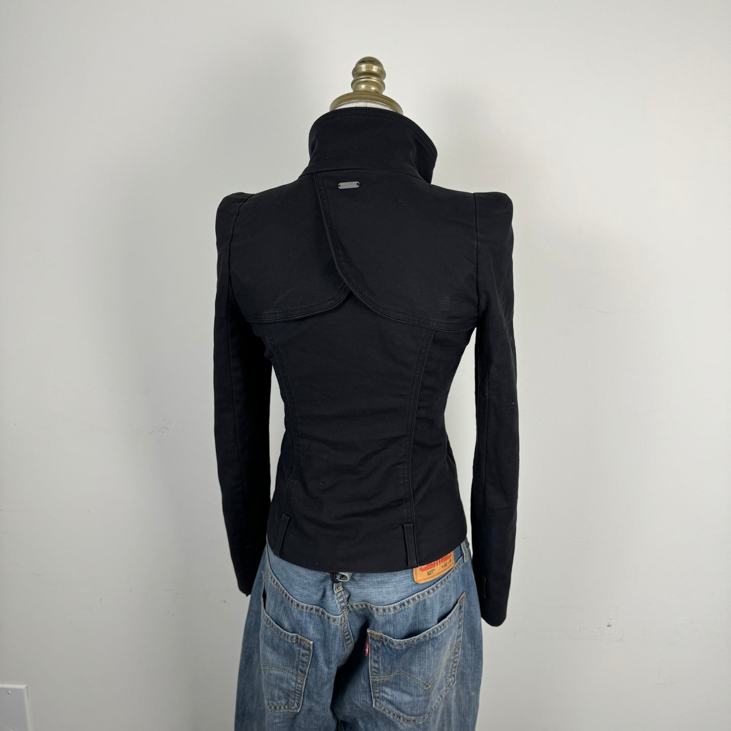 Black Fitted Button Up Jacket