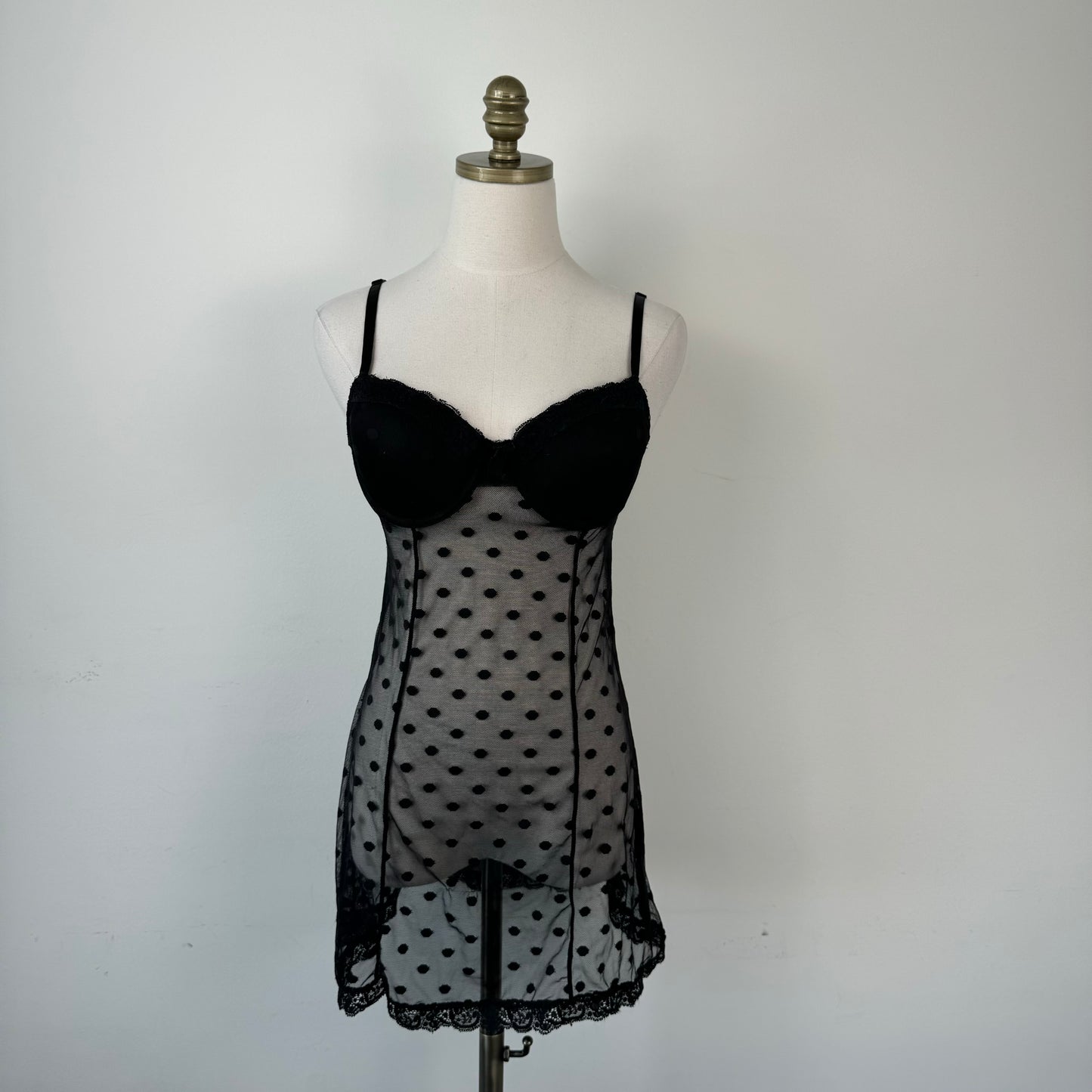 Rampage Black Mesh Babydoll Top