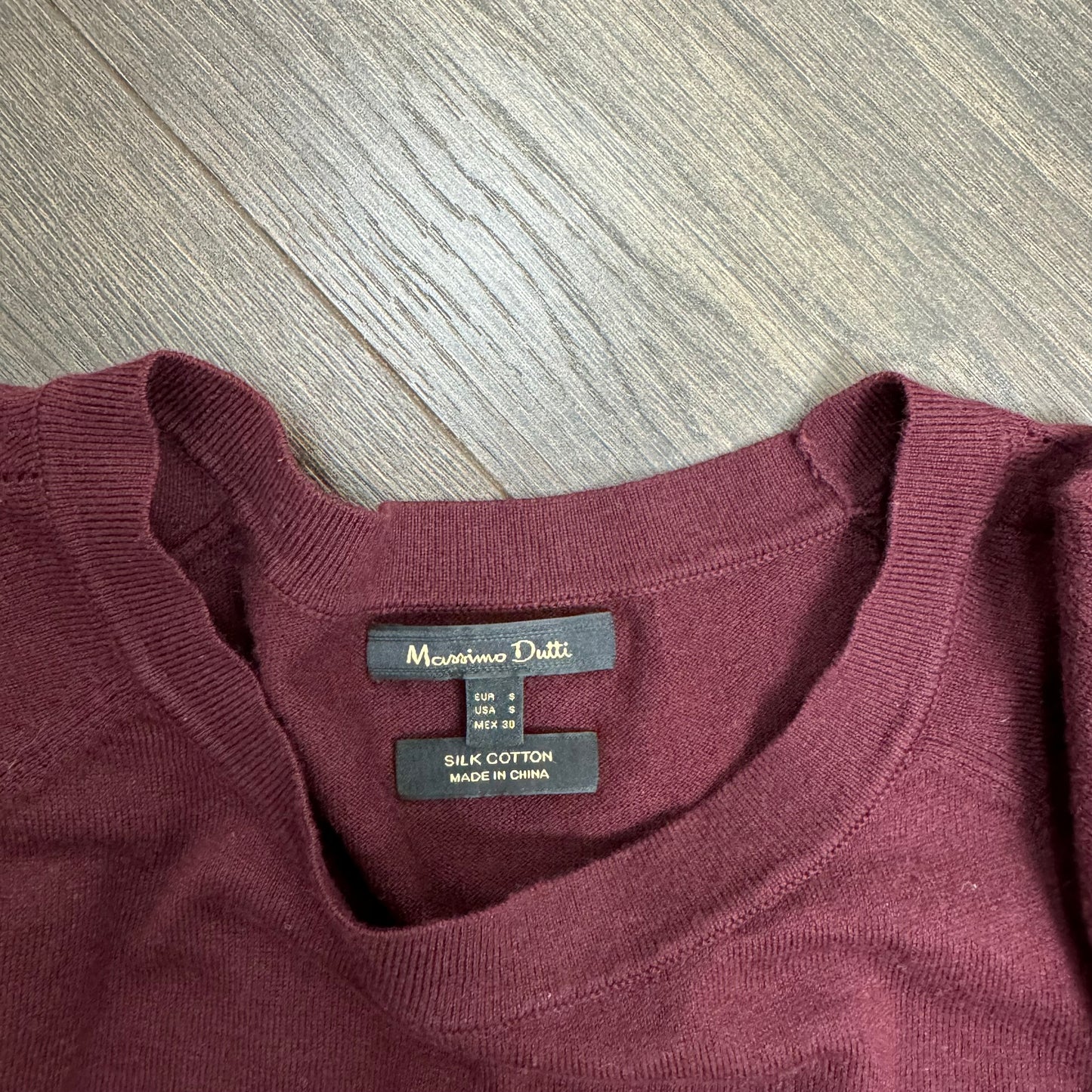 Burgundy Fitted Thin Knit Sweater