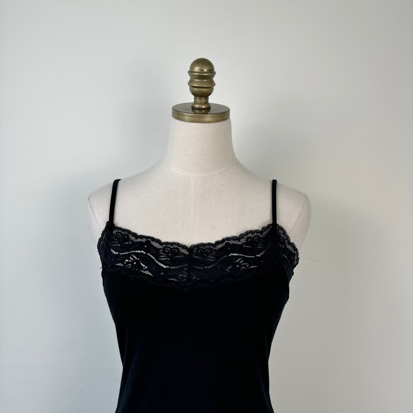 Black Lace Trim Cami Top