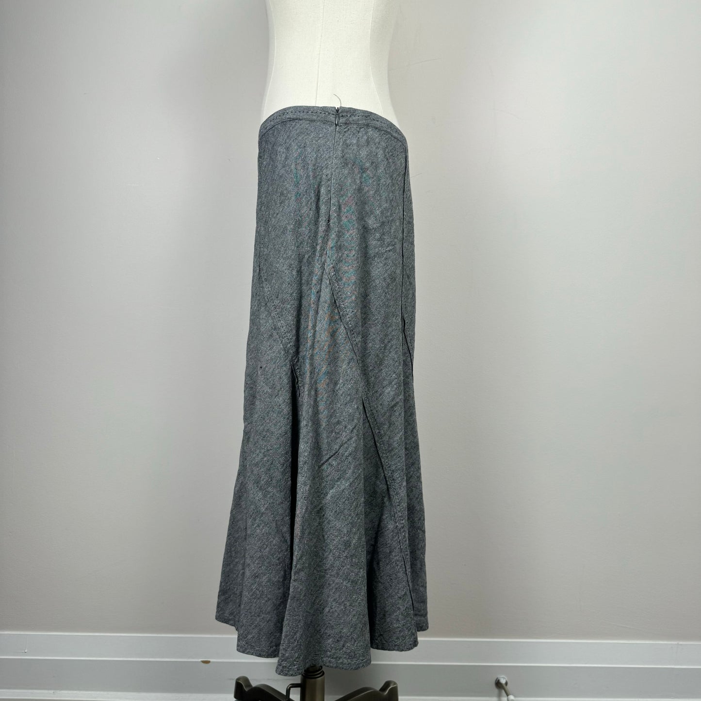 Charcoal Grey Relaxed Pleated Maxi Skirt