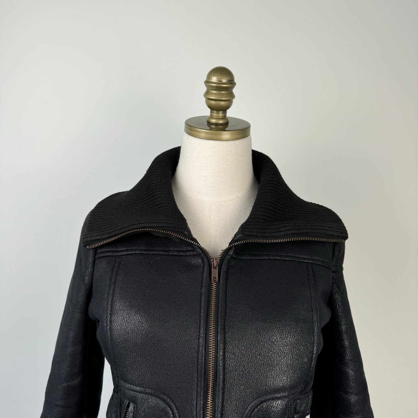 Fitted Faux Suede Jacket