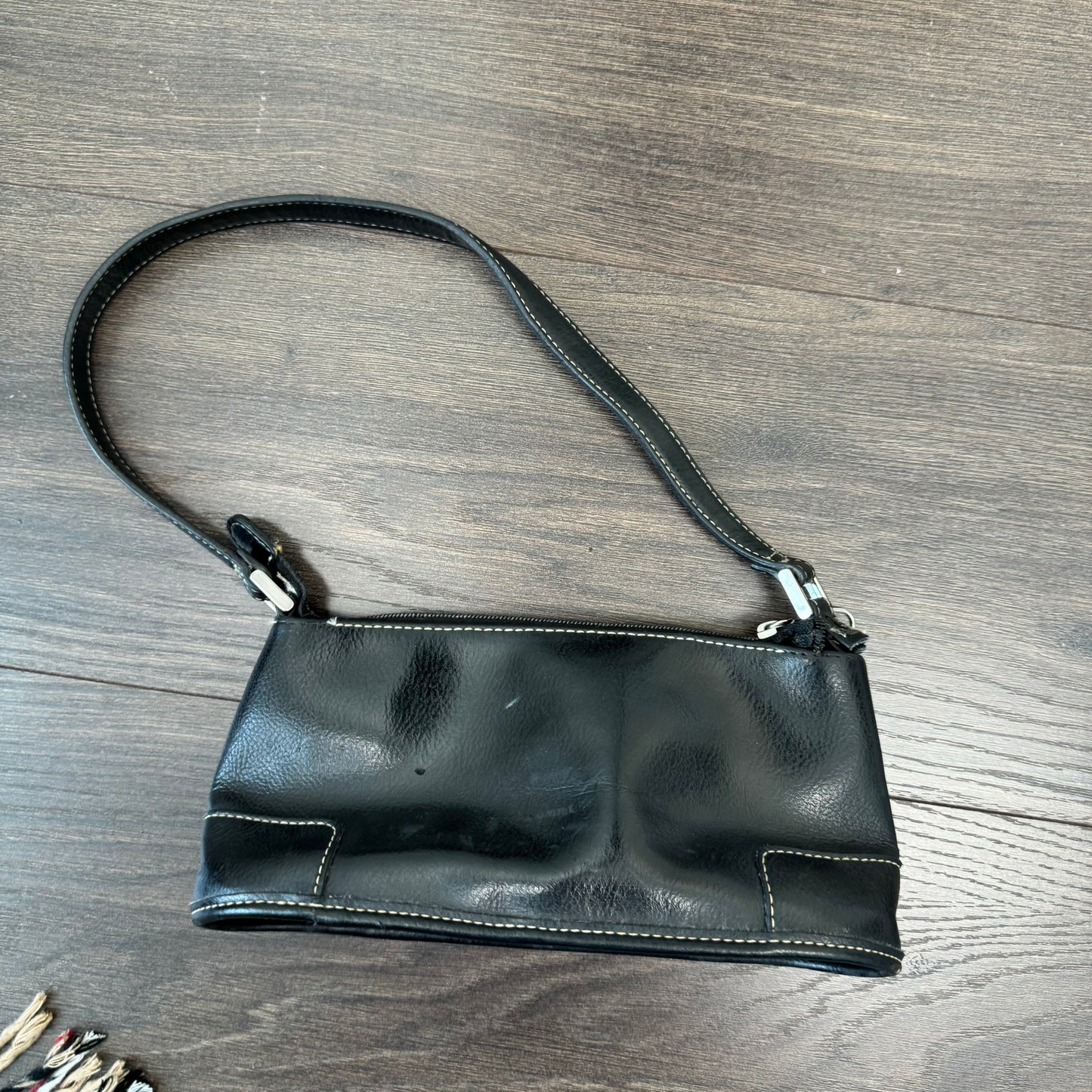 Vintage Black Leather Mini Shoulder Bag