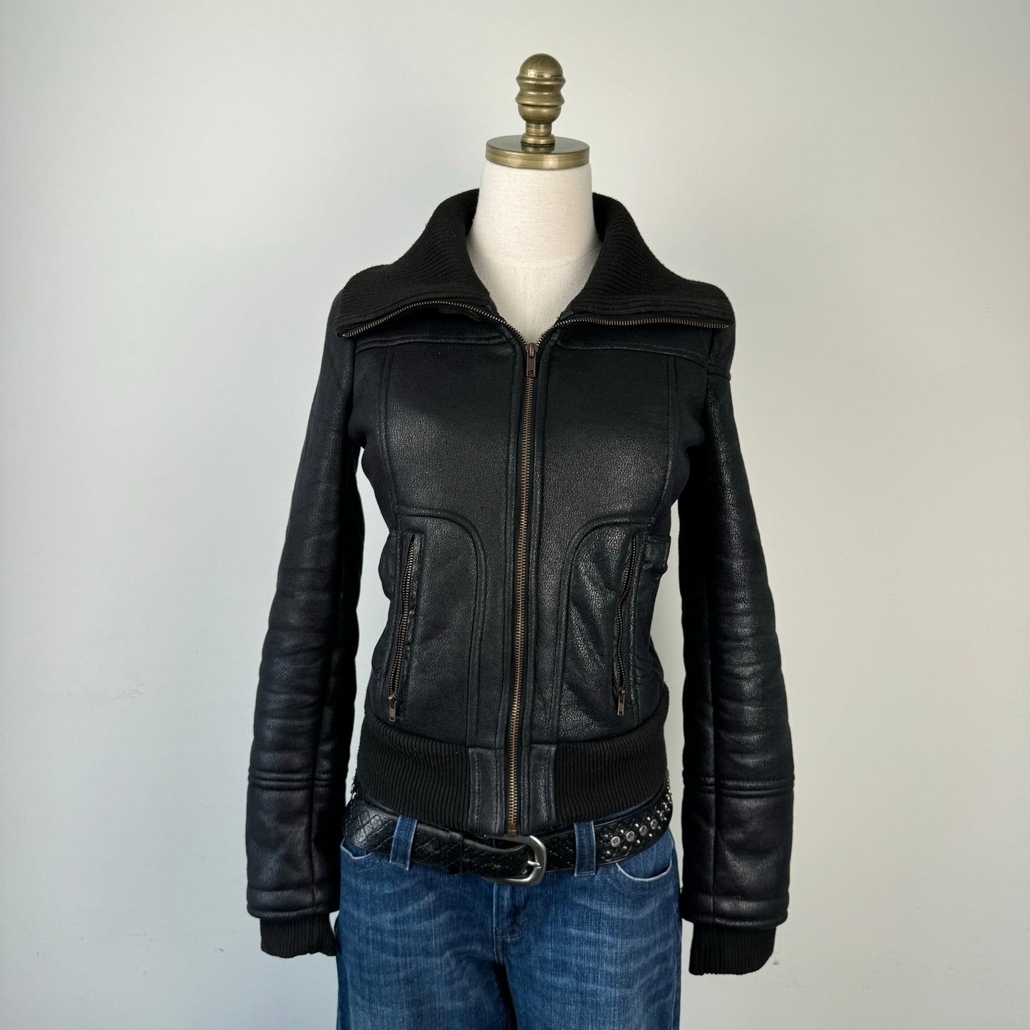 Fitted Faux Suede Jacket
