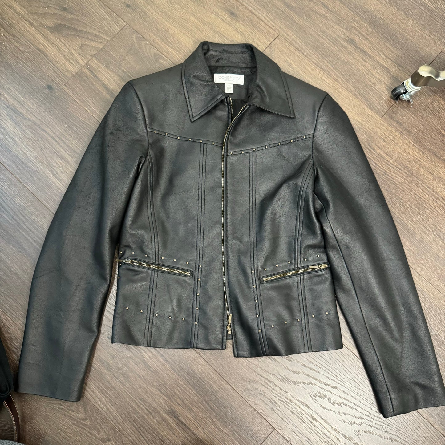 Black Studded Leather Jacket