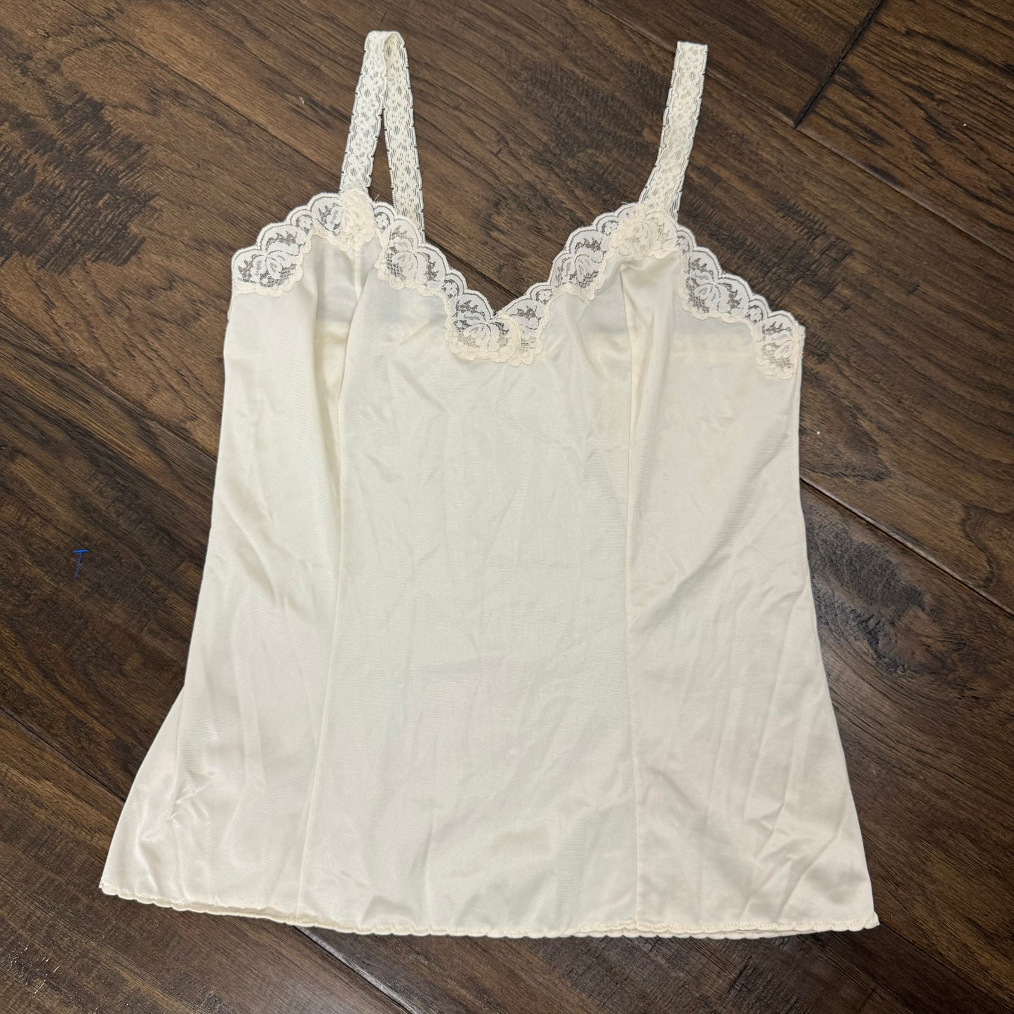 Cream Lace Trim Satin Cami