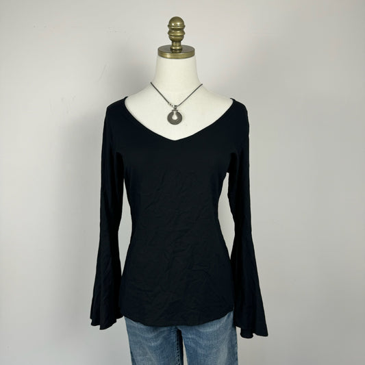 Black Bell Sleeve Top