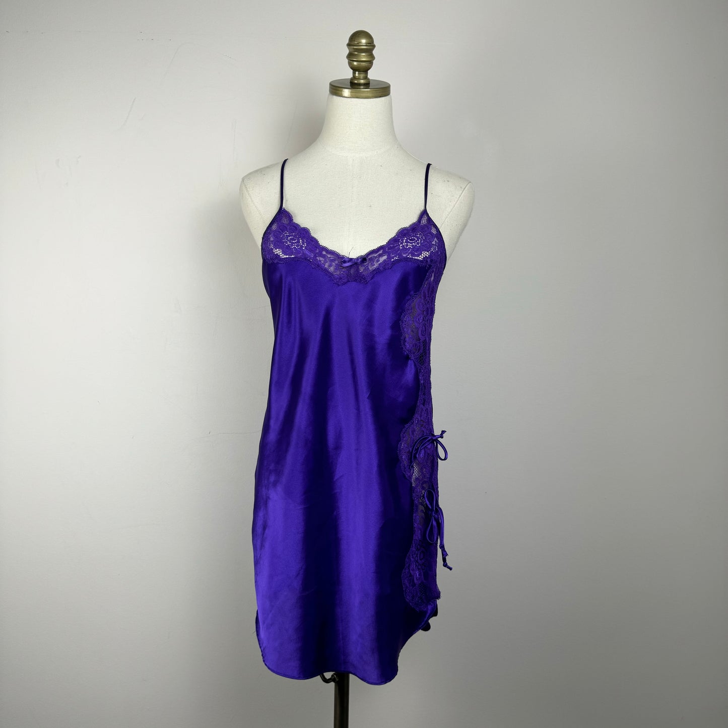 Vintage Purple Lace Trim Slip Dress