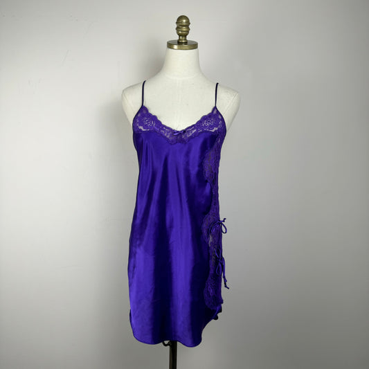 Vintage Purple Lace Trim Slip Dress