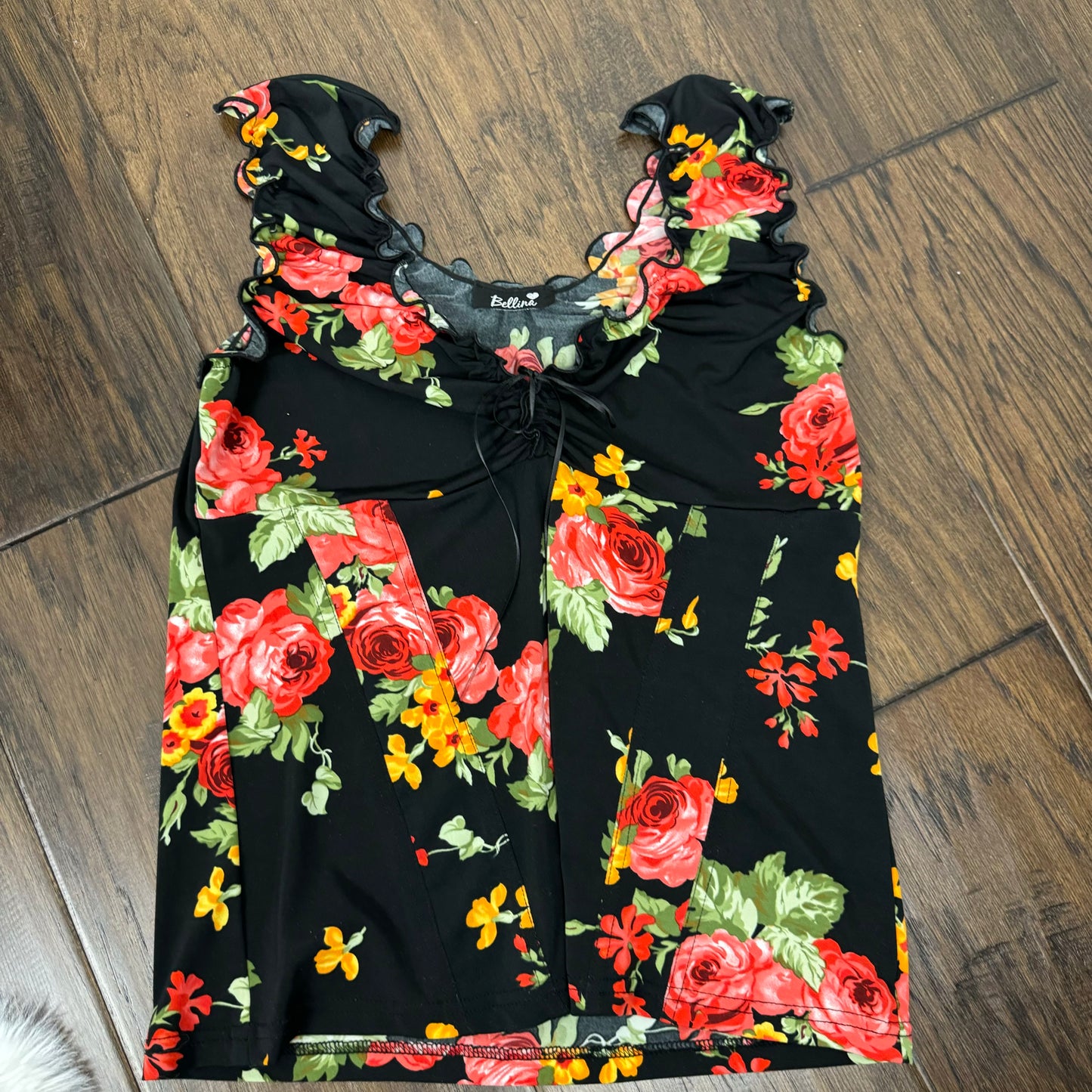 Vintage Milkmaid Floral Print Top