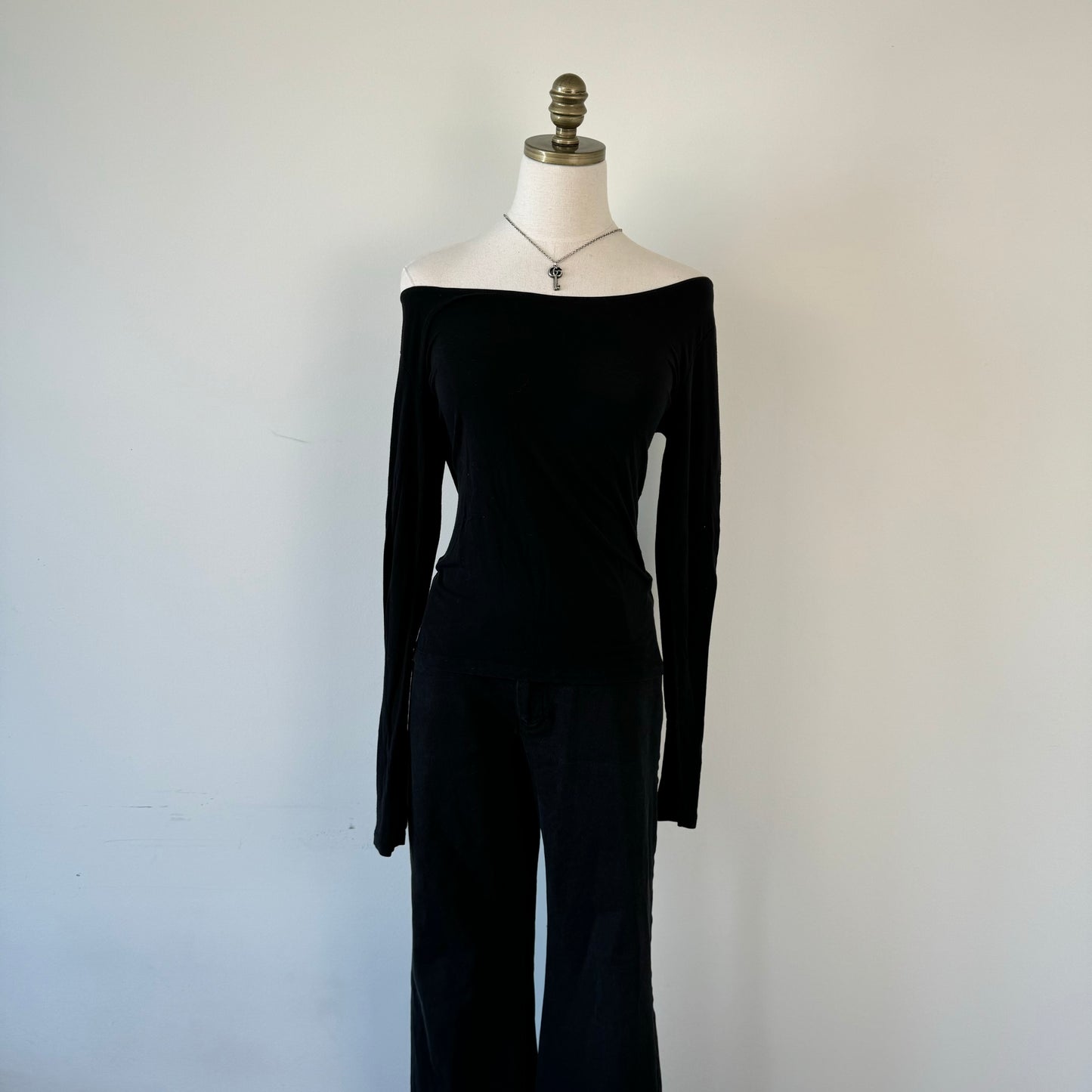 Sarah Pacini Black Off Shoulder Top