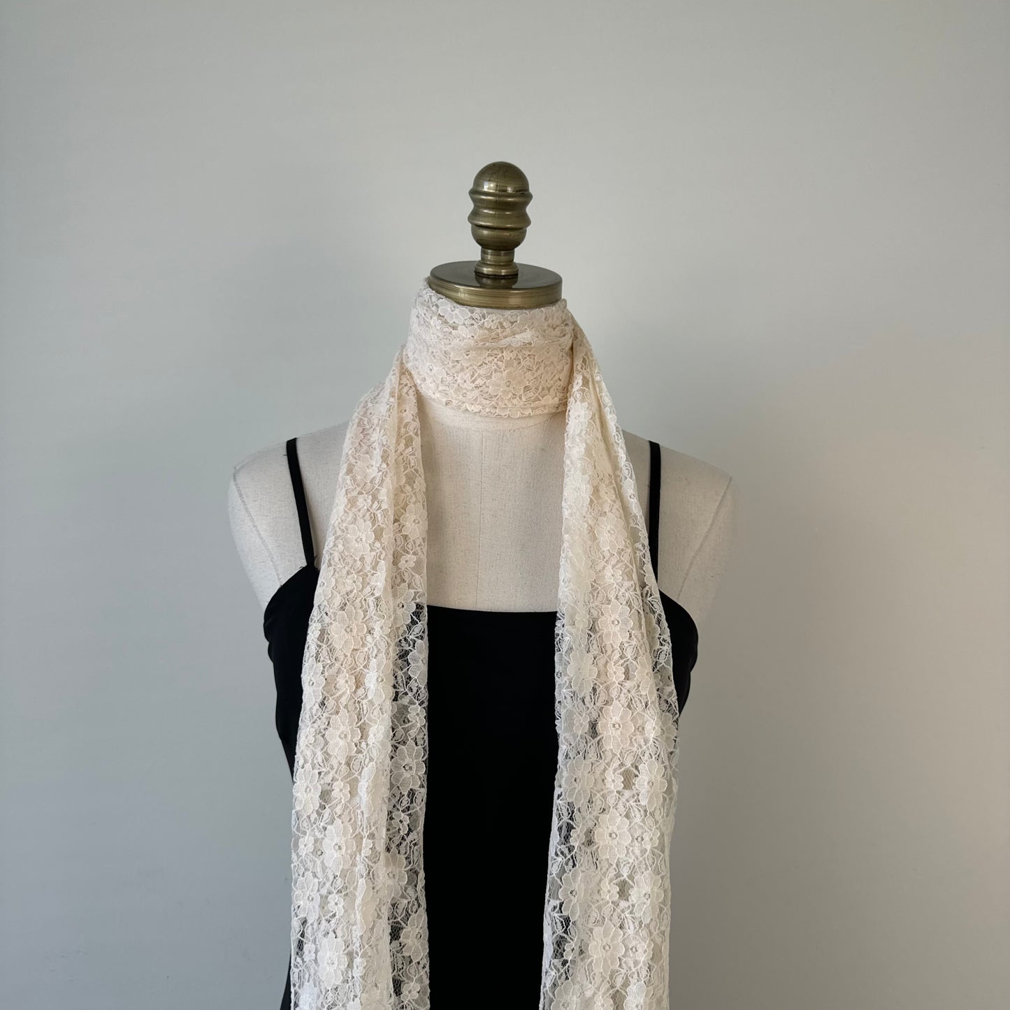 Cream Lace Scarf