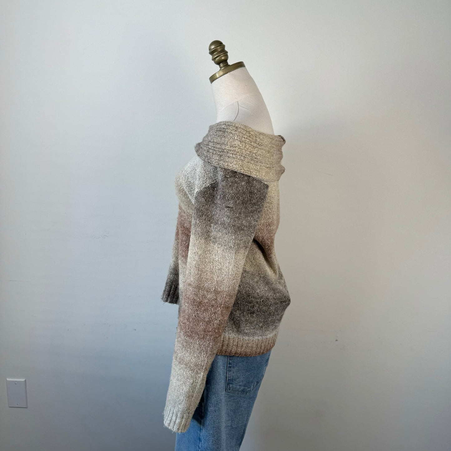 Gradient Off Shoulder Knit Sweater