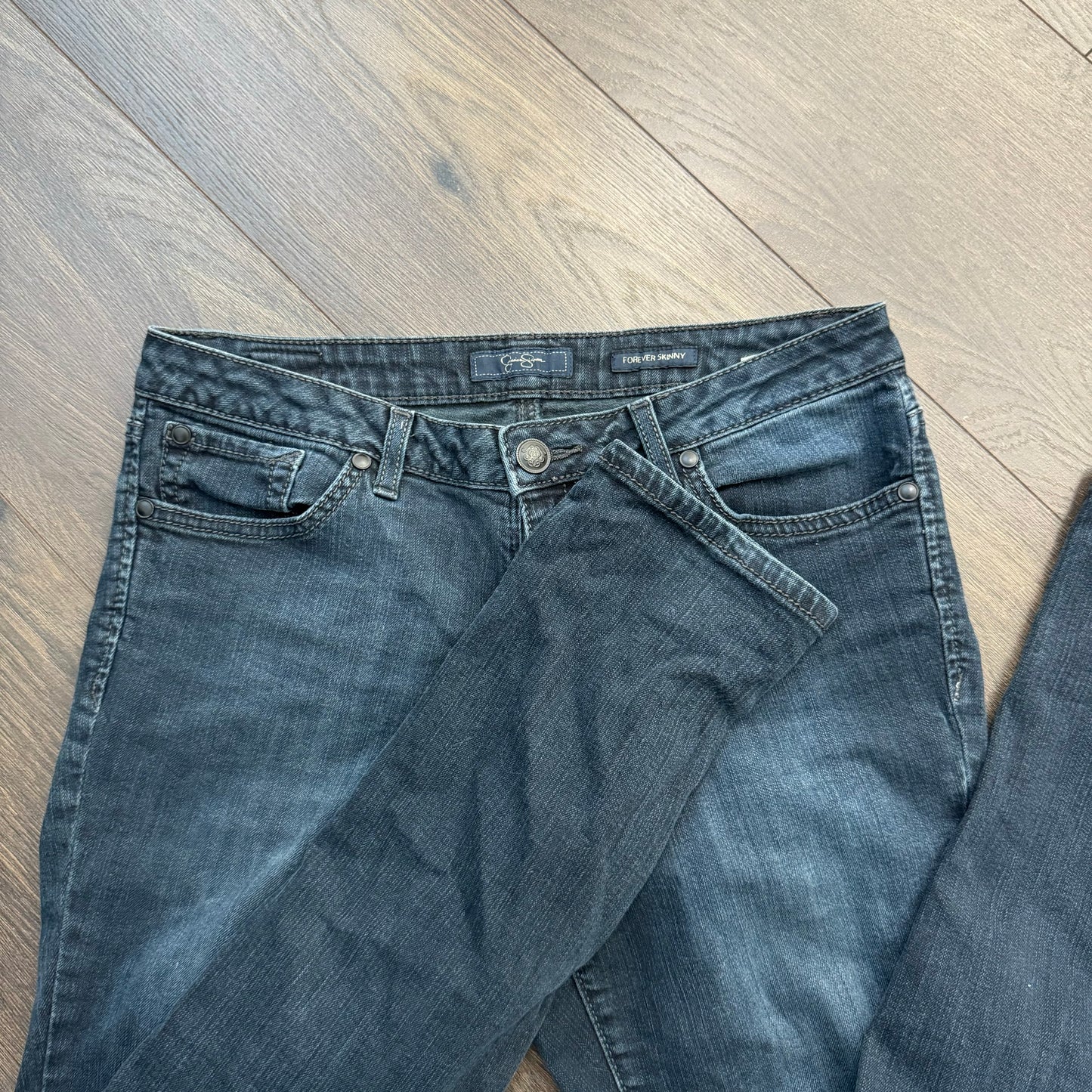Dark Wash Low Rise Skinny Jeans