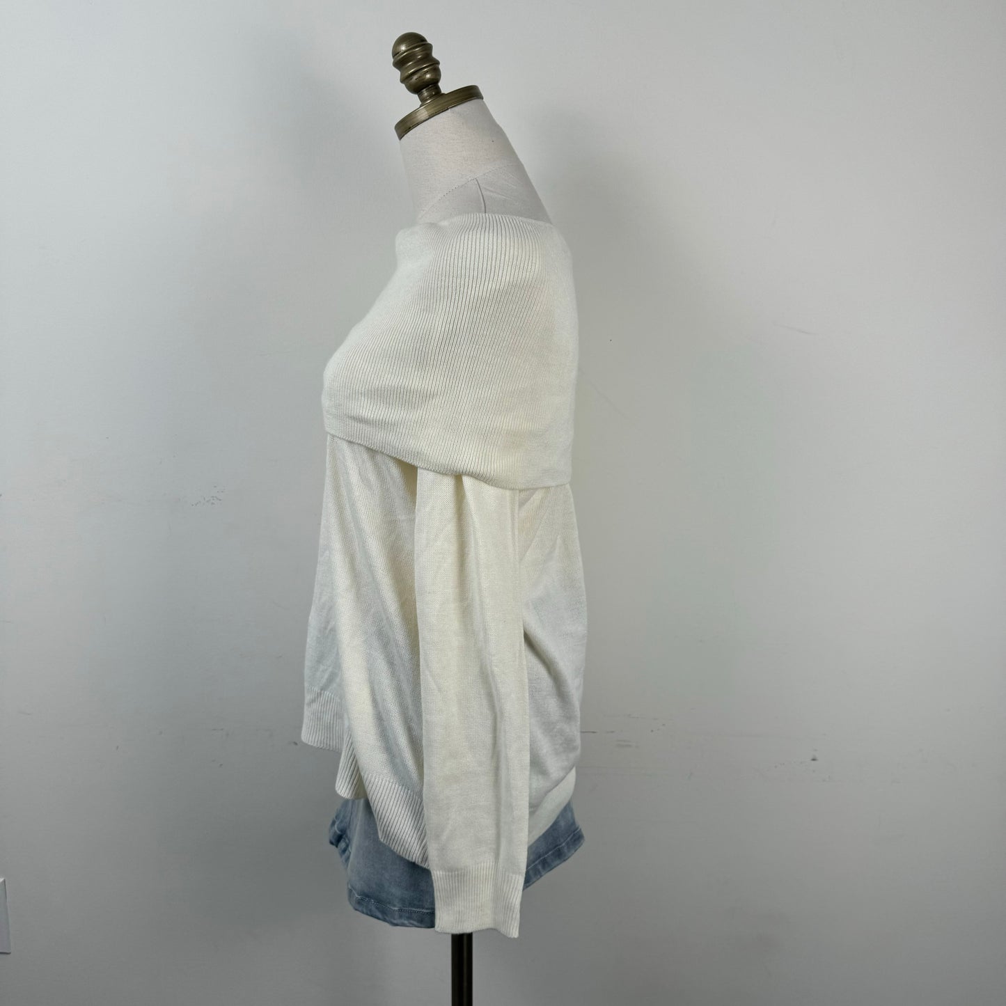 Cream Off Shoulder Sweater