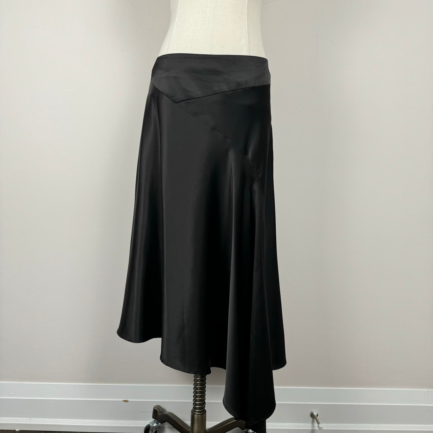 Vintage Silk Asymmetric Midi Skirt