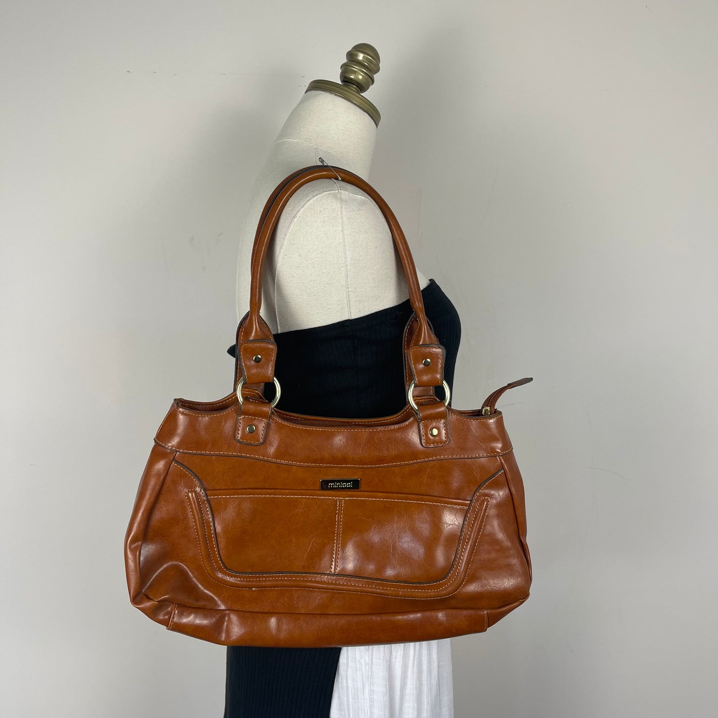 Vintage Tan Leather Shoulder Bag