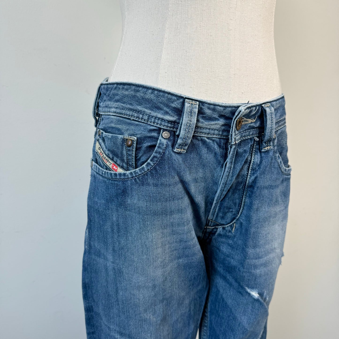 Diesel Distressed Slim-Straight Cut Jeans